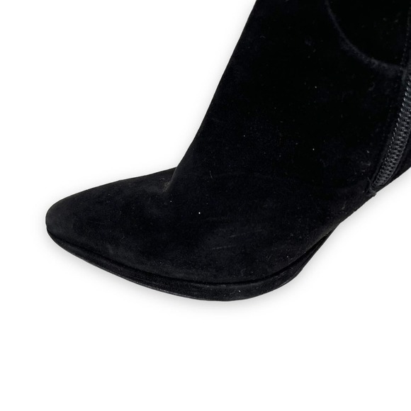 Fratelli Rossetti Boots Women 10 Black Suede Stiletto Mob Wife Maximalist Luxury - Picture 15 of 16